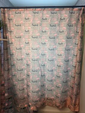 Coastal Beach House Shower Curtain Coral Sea Life Sand In My Hair Standard 72x72